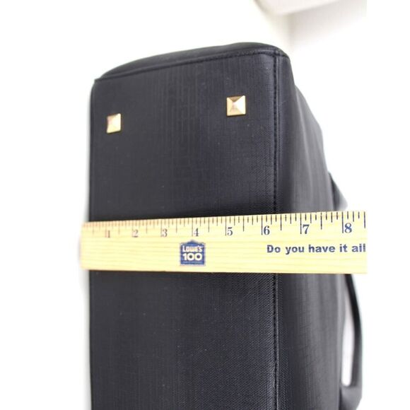 Dagne Dover BLACK COATED LEATHER BUSINESS SHOULDER BAG HANDBAG TOTE HOBO PURSE - Picture 6 of 14